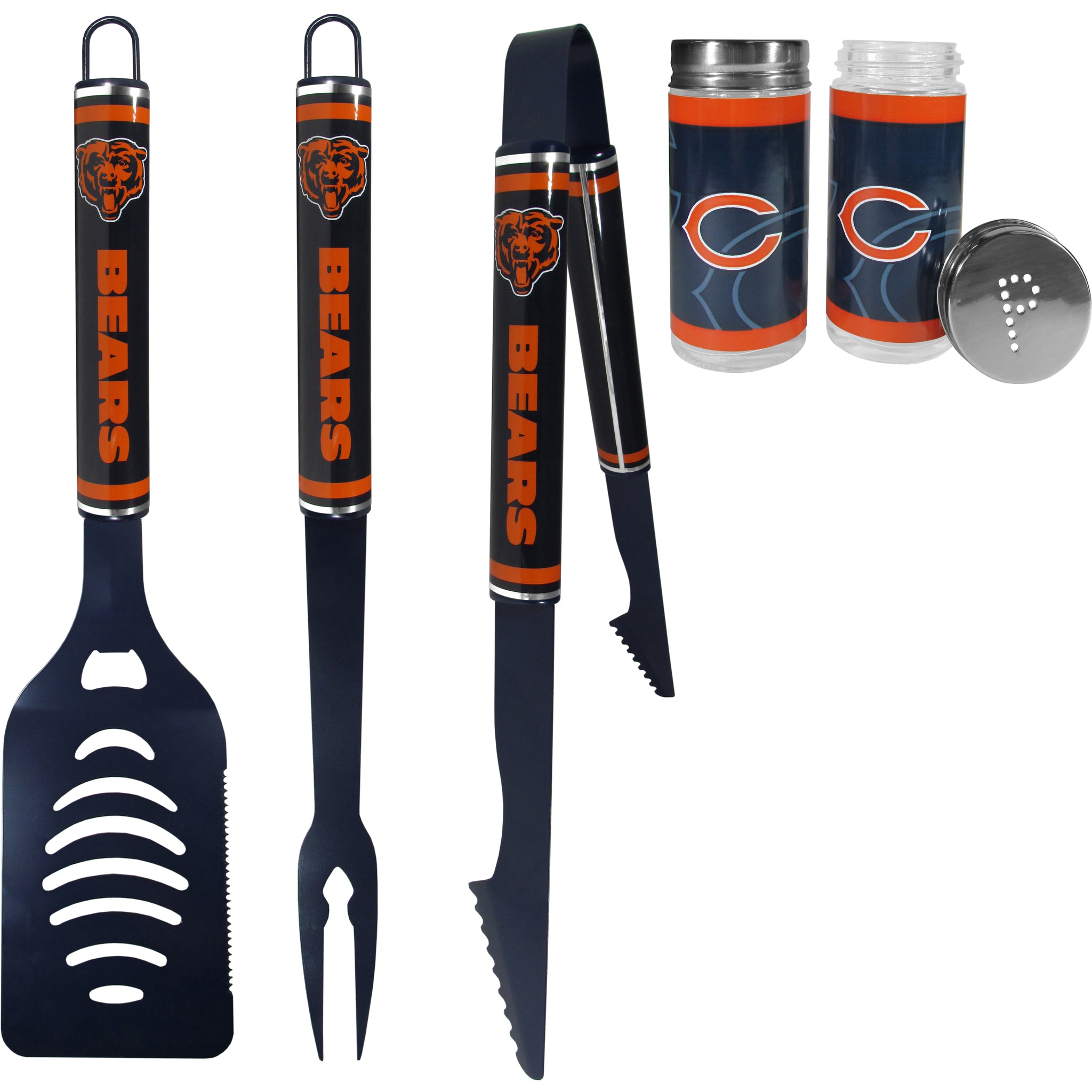 Chicago Bears 3 pc Logo BBQ Tools w/Shakers