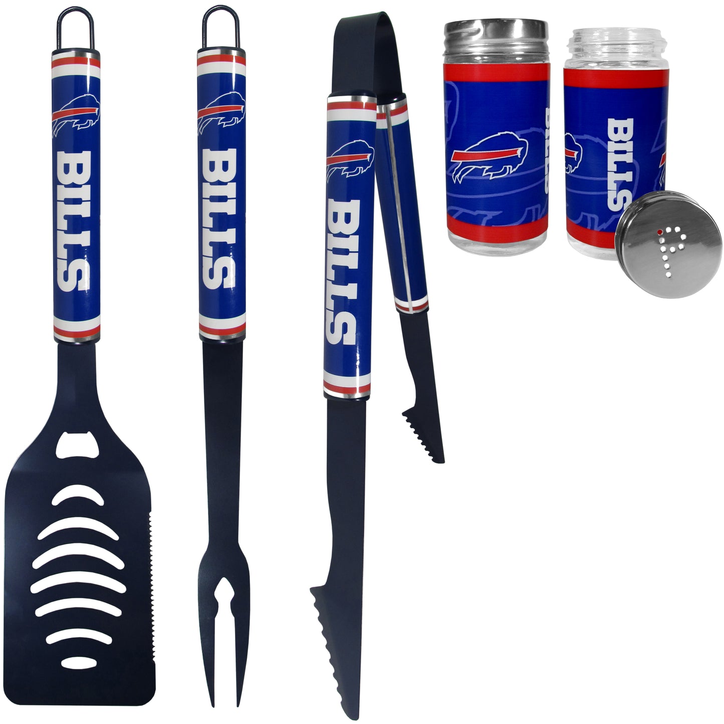 Buffalo Bills 3 pc Logo BBQ Tools w/Shakers