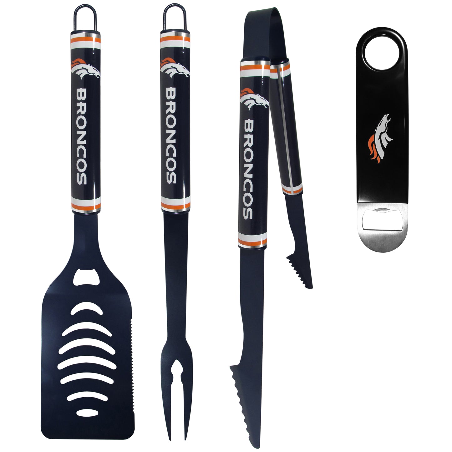 Denver Broncos 3 pc Logo BBQ Tools w/Bottle Opener
