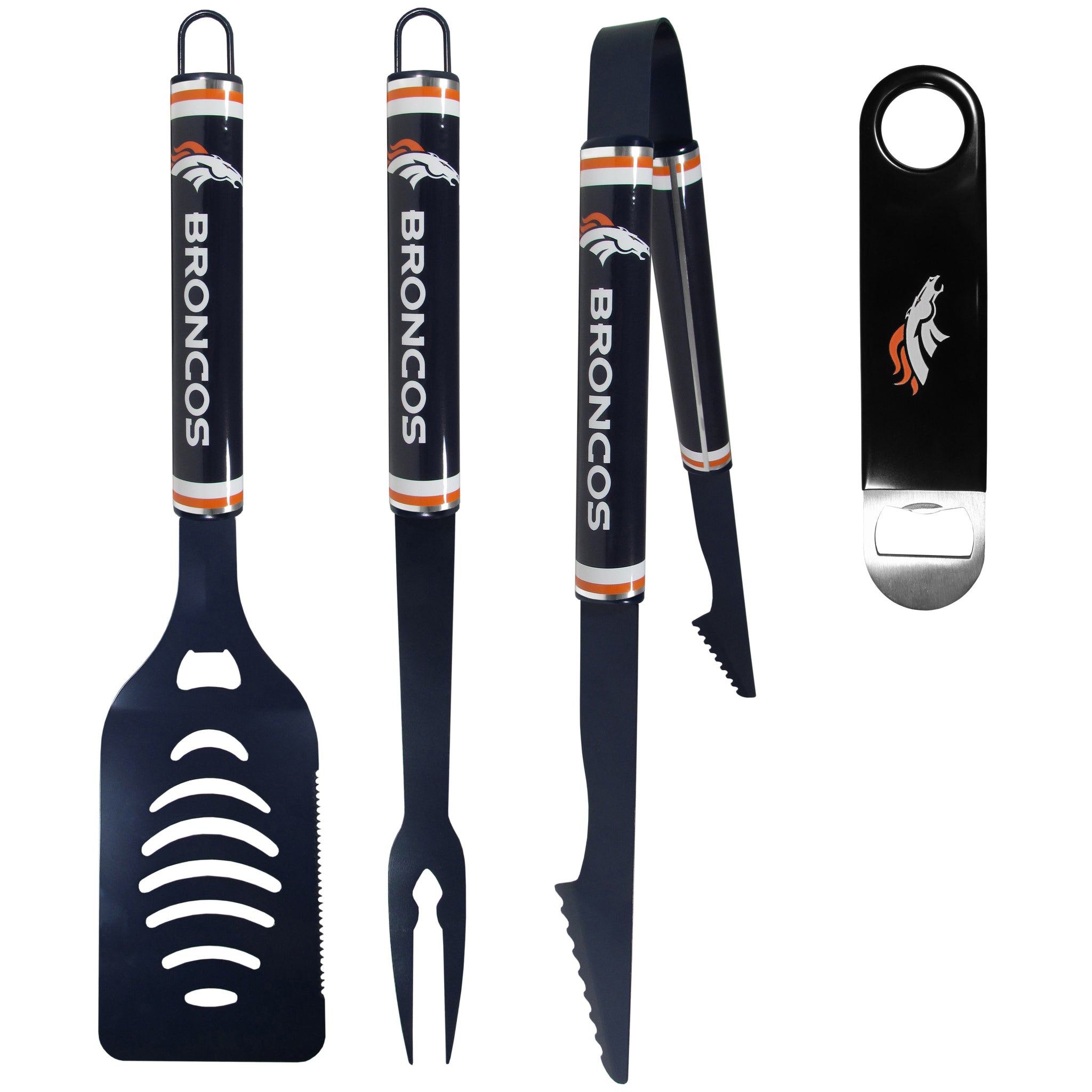 Denver Broncos 3 pc Logo BBQ Tools w/Bottle Opener