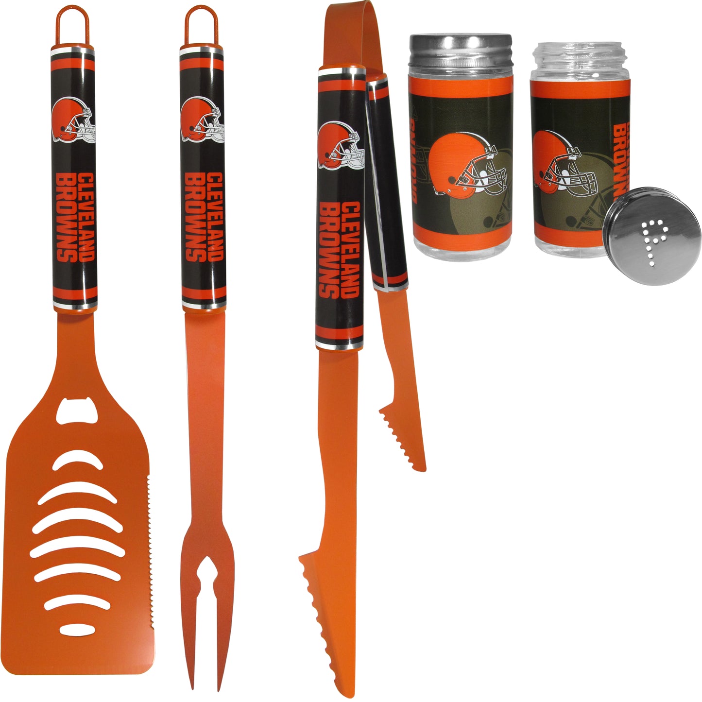 Cleveland Browns 3 pc Logo BBQ Tools w/Shakers
