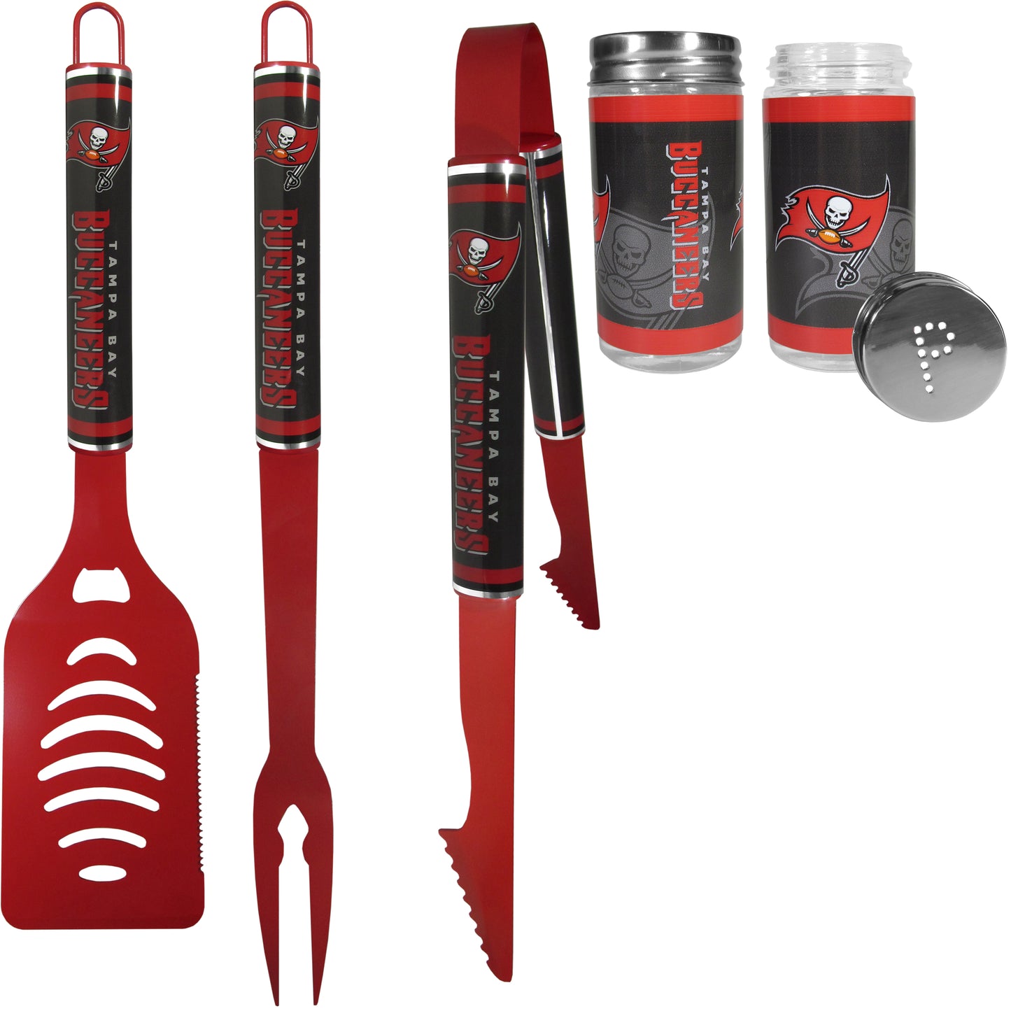 Tampa Bay Buccaneers 3 pc Logo BBQ Tools w/Shakers