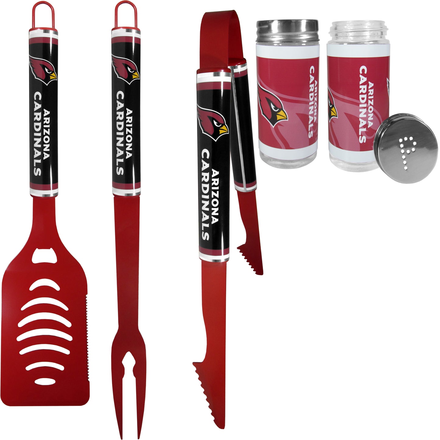 Arizona Cardinals 3 pc Logo BBQ Tools w/Shakers