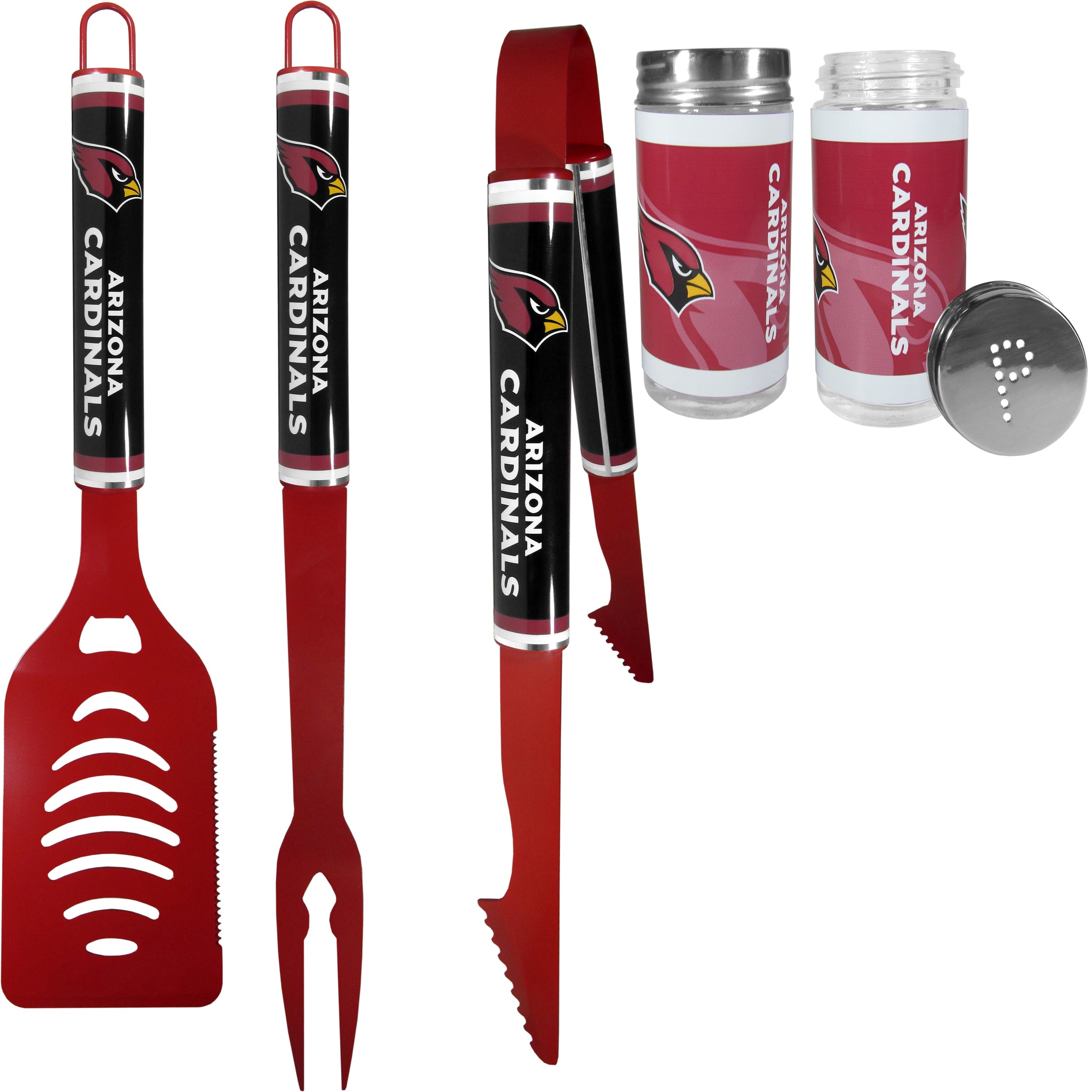 Arizona Cardinals 3 pc Logo BBQ Tools w/Shakers