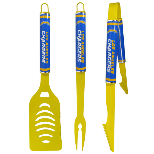 Los Angeles Chargers 3 pc Color BBQ Tools - Los Angeles Chargers