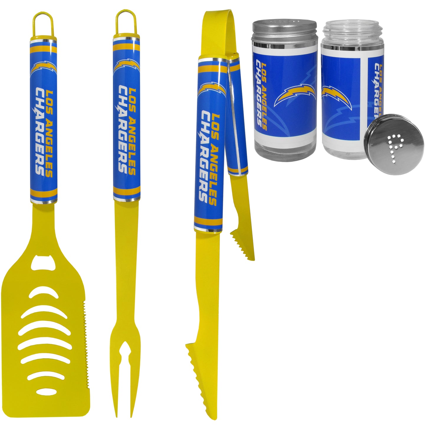 Los Angeles Chargers 3 pc Logo BBQ Tools w/Shakers
