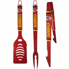 Kansas City Chiefs 3 pc Color BBQ Tools - Kansas City Chiefs