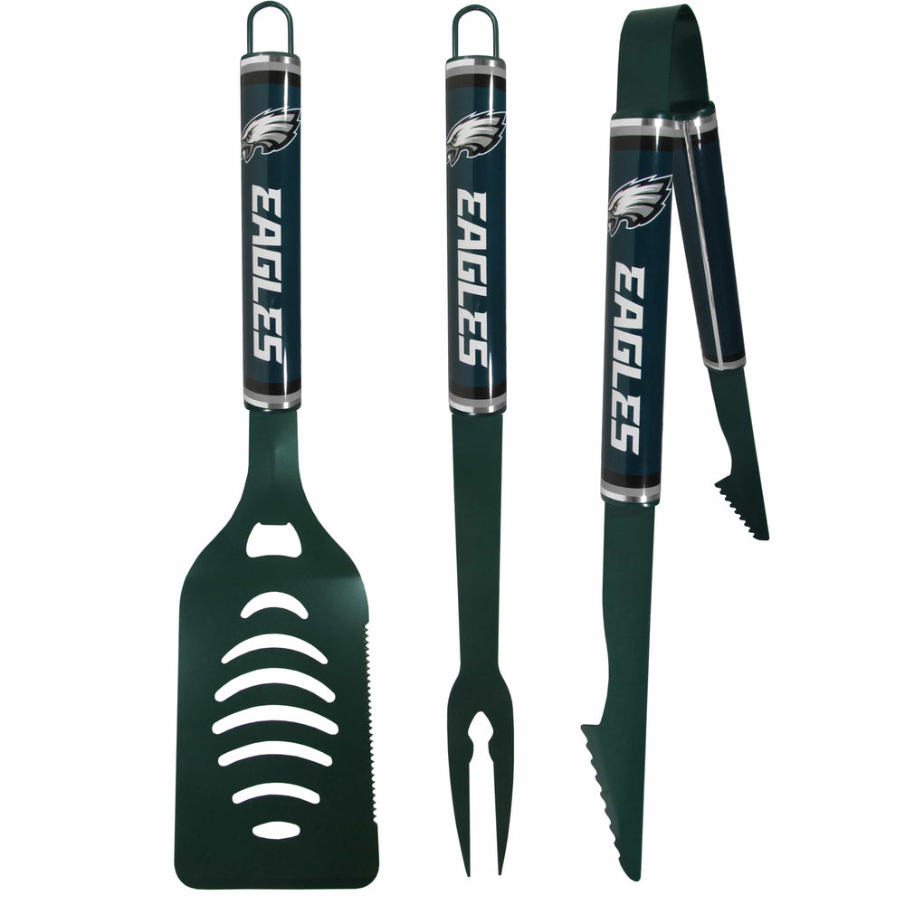 Philadelphia Eagles 3 pc Color BBQ Tools - Philadelphia Eagles