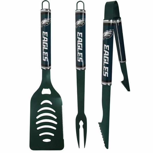 Philadelphia Eagles 3 pc Color BBQ Tools - Philadelphia Eagles