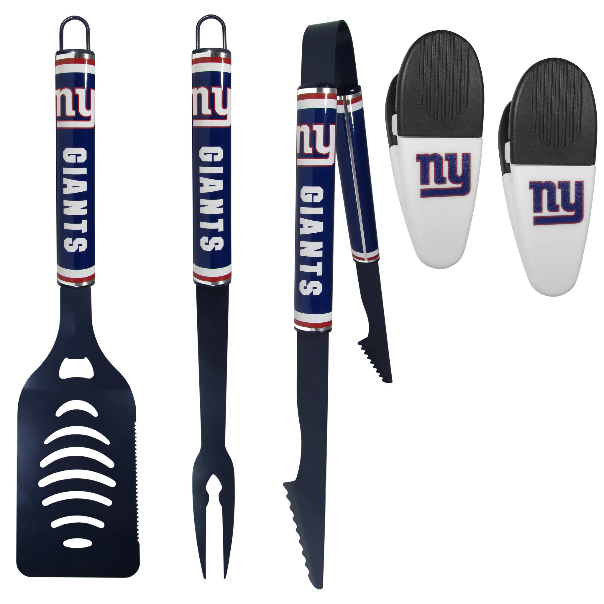 New York Giants 3 pc Logo BBQ Tools w/Chip Clips