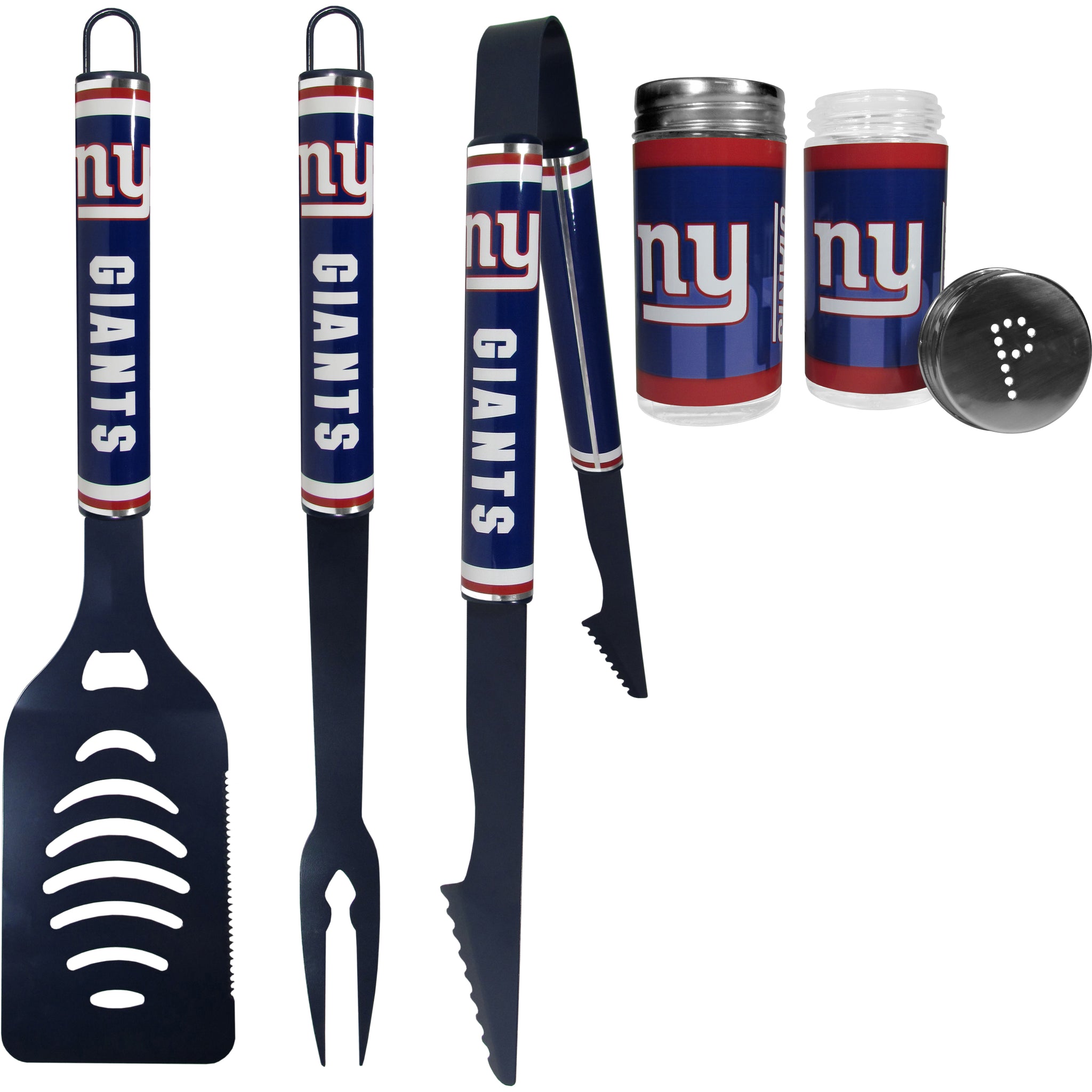 New York Giants 3 pc Logo BBQ Tools w/Shakers
