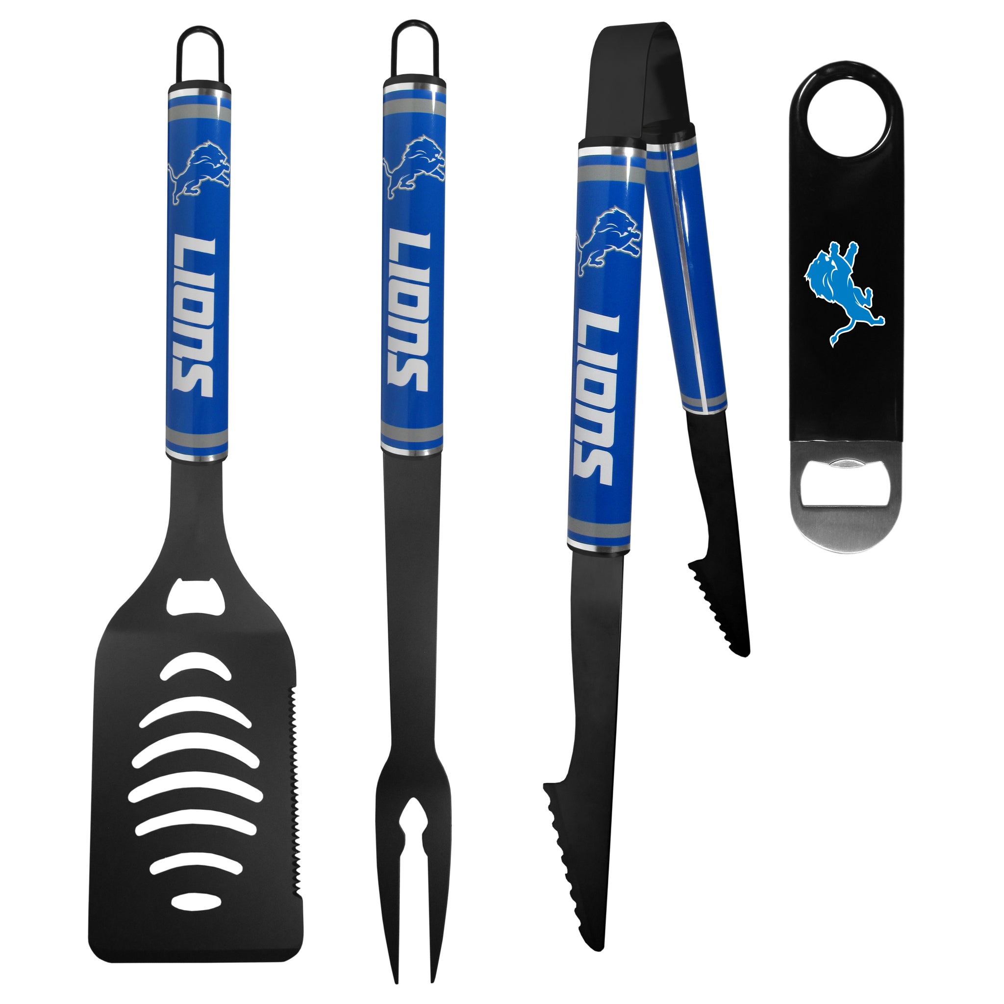 Detroit Lions 3 pc Logo BBQ Tools w/Bottle Opener