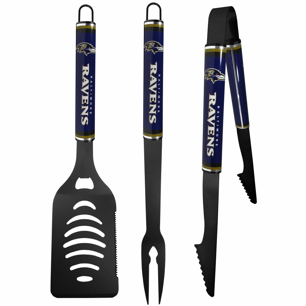 Baltimore Ravens 3 pc Color BBQ Tools - Baltimore Ravens