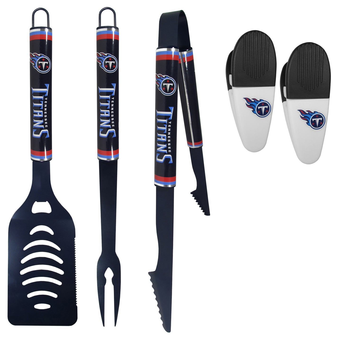 Tennessee Titans 3 pc Logo BBQ Tools w/Chip Clips