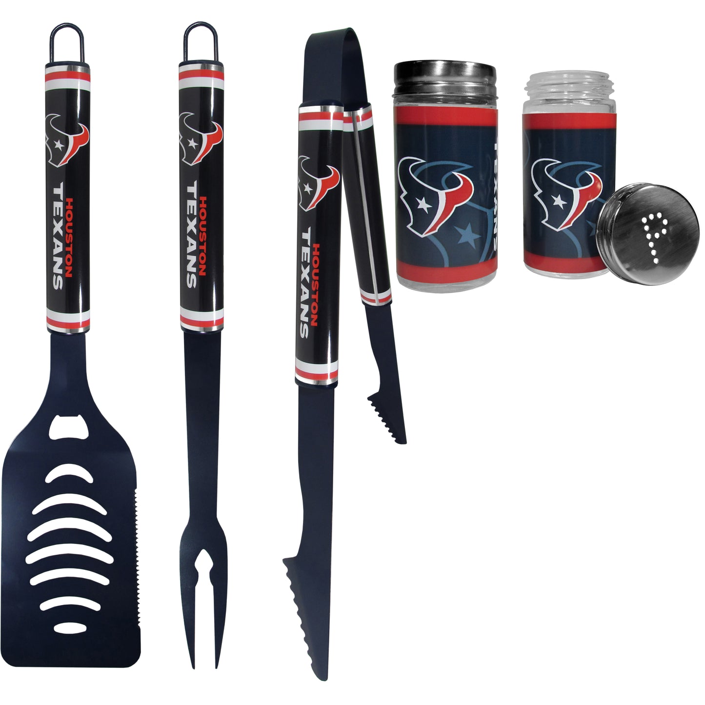 Houston Texans 3 pc Logo BBQ Tools w/Shakers