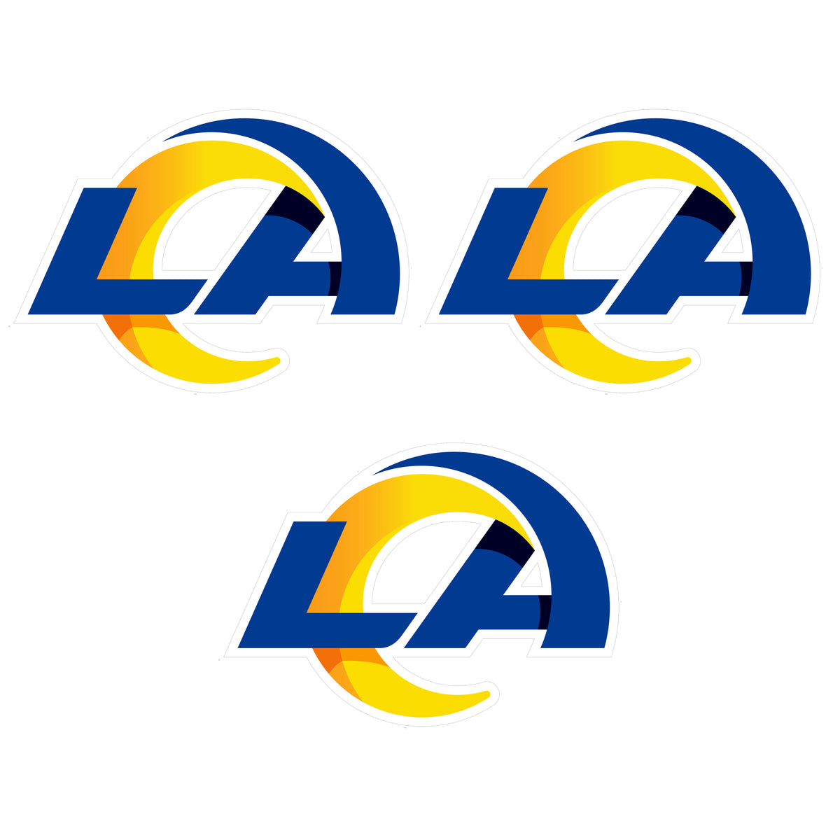 Los Angeles Rams Auto Decal 3 Pack