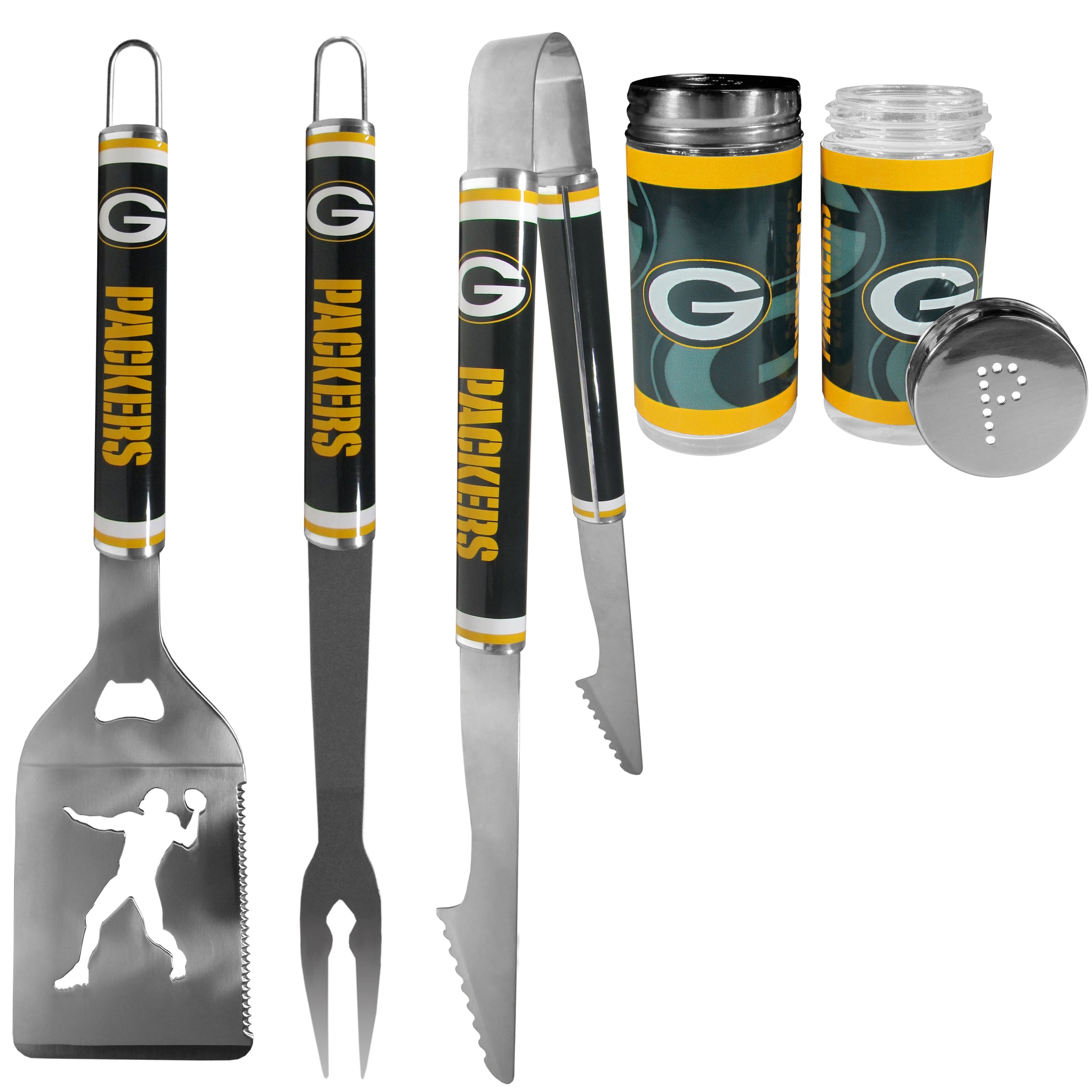 Chicago Bears 3 pc Steel Logo BBQ Tools w/Shakers