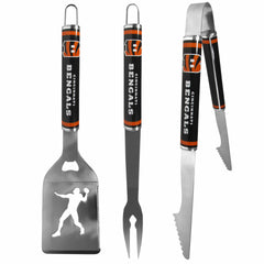 Cincinnati Bengals 3 pc Steel BBQ Tool Set - Cincinnati Bengals