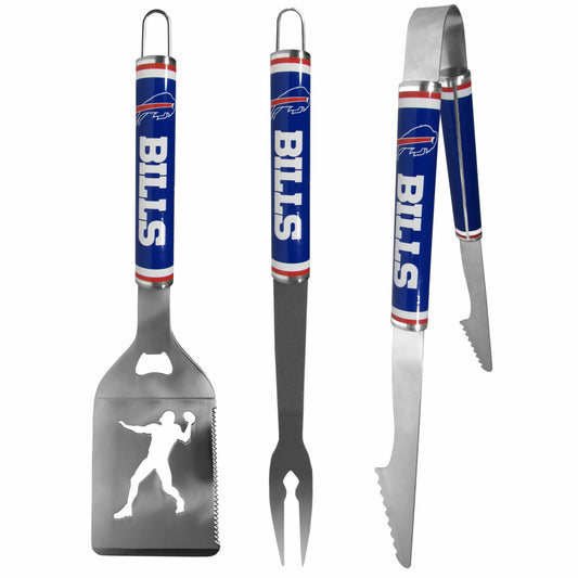 Buffalo Bills 3 pc Steel BBQ Tool Set - Buffalo Bills