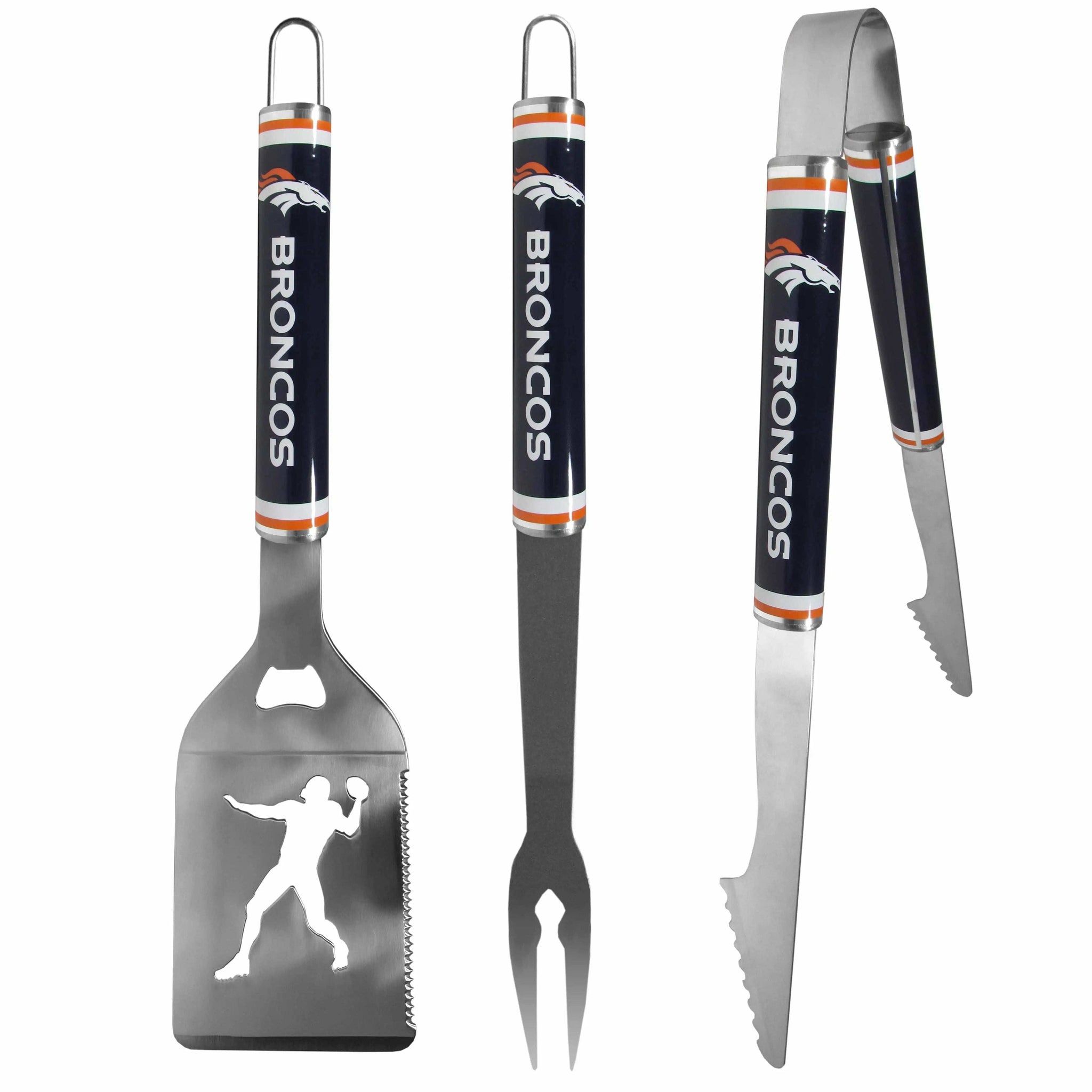Denver Broncos 3 pc Steel BBQ Tool Set - Denver Broncos - Flyclothing LLC