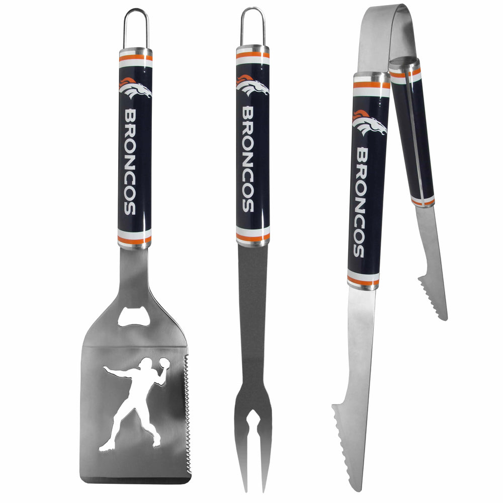 Denver Broncos 3 pc Steel BBQ Tool Set - Denver Broncos