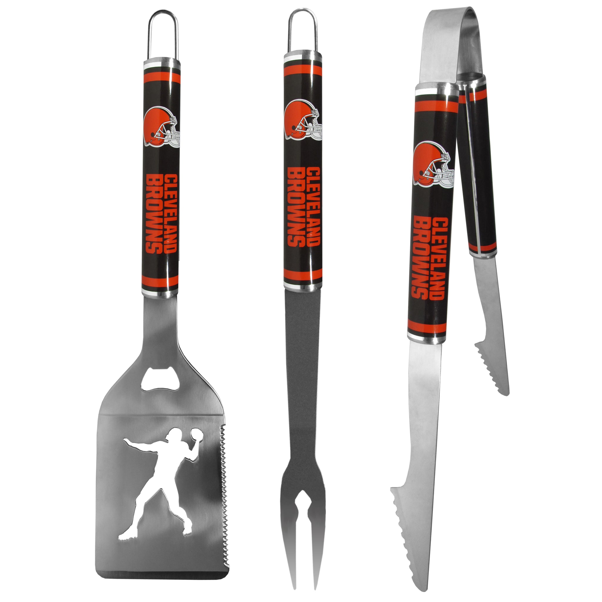 Cleveland Browns 3 pc Steel BBQ Tool Set