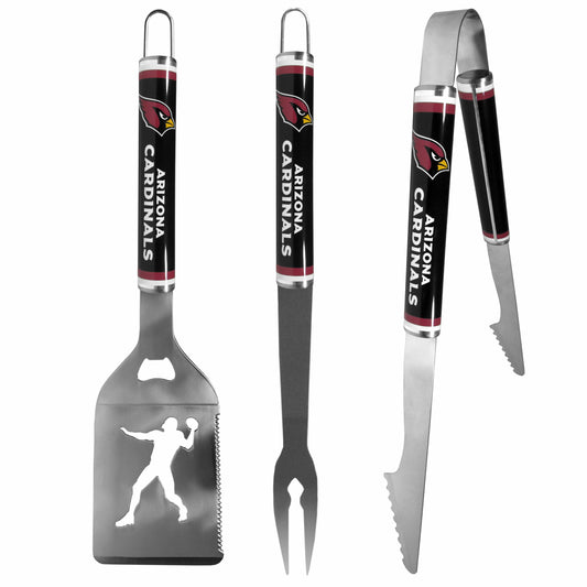 Arizona Cardinals 3 pc Steel BBQ Tool Set - Arizona Cardinals