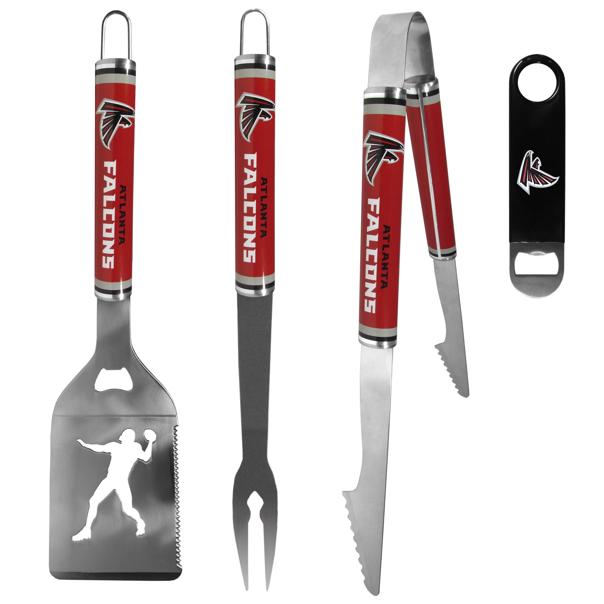 Atlanta Falcons 3 pc Steel Logo BBQ Tools w/Bottle Opener