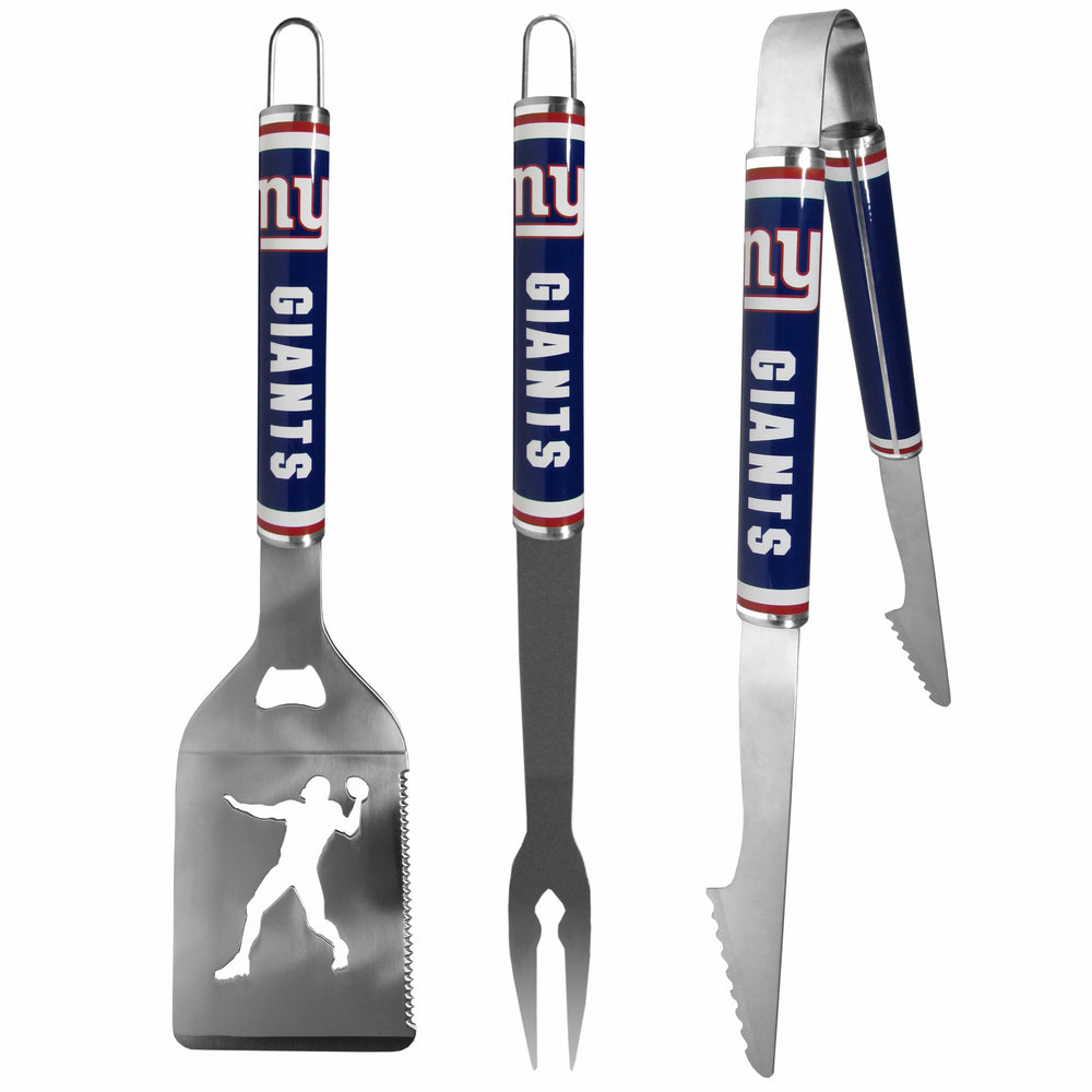 New York Giants 3 pc Steel BBQ Tool Set - New York Giants