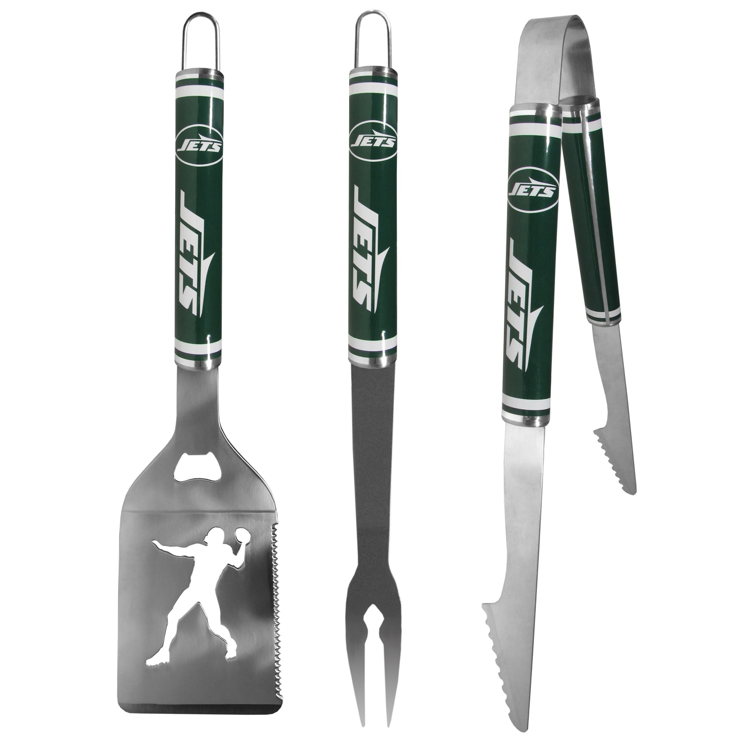 New York Jets 3 pc Steel BBQ Tool Set