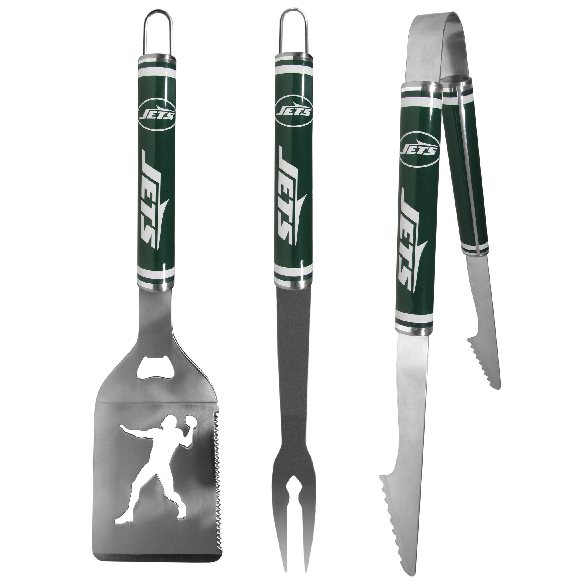 New York Jets 3 pc Steel BBQ Tool Set