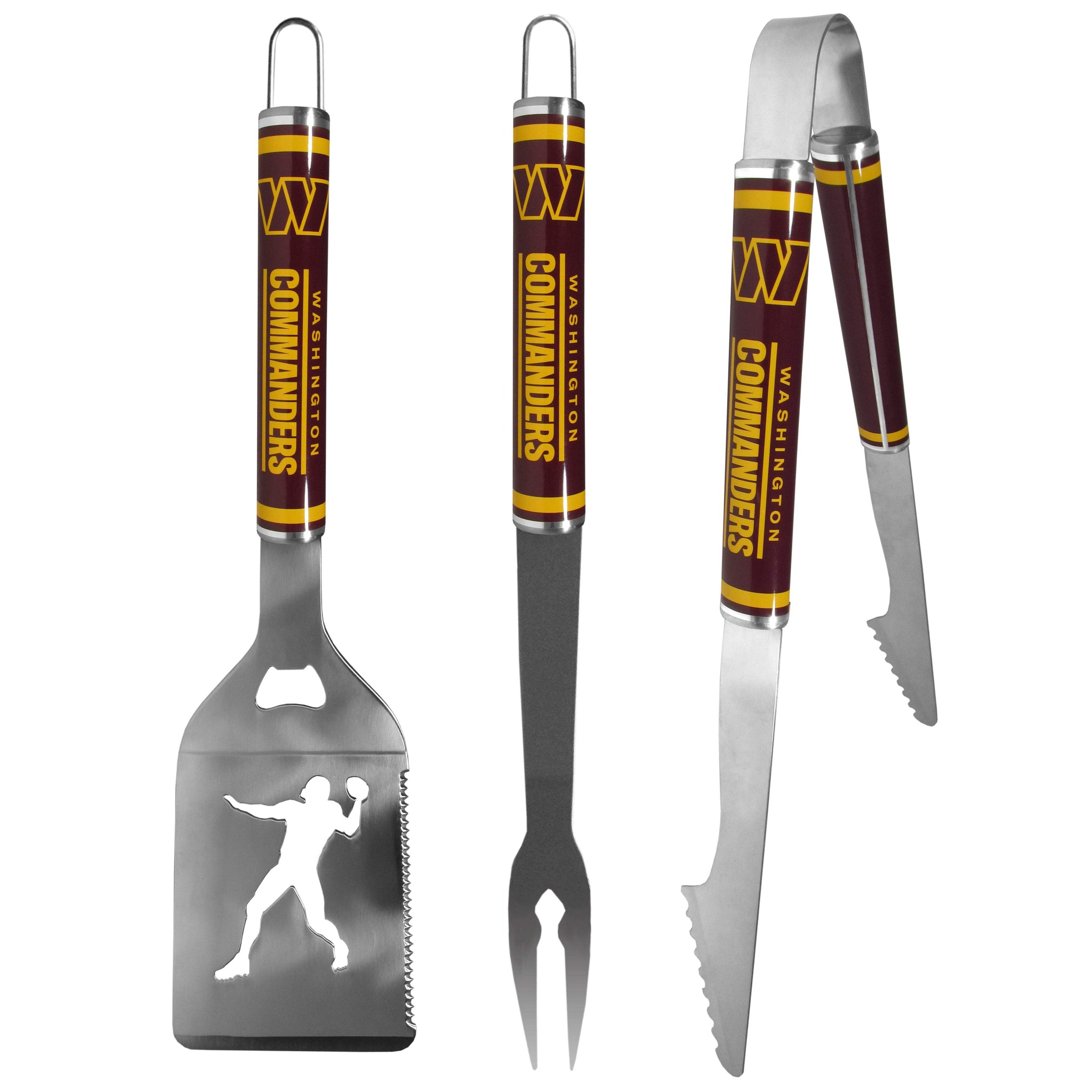Washington Commanders 3 pc Steel BBQ Tool Set - Washington Commanders - Flyclothing LLC