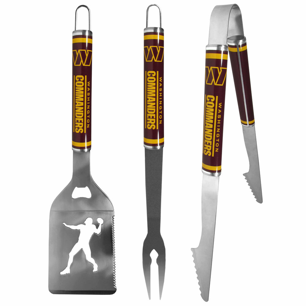 Washington Commanders 3 pc Steel BBQ Tool Set - Washington Commanders - Flyclothing LLC