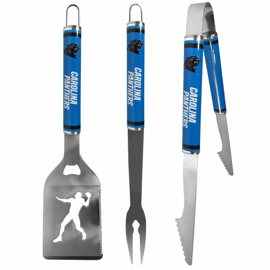 Carolina Panthers 3 pc Steel BBQ Tool Set - Carolina Panthers - Flyclothing LLC