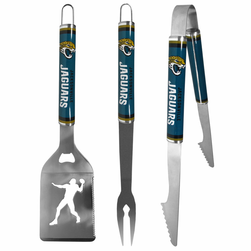 Jacksonville Jaguars 3 pc Steel BBQ Tool Set - Jacksonville Jaguars