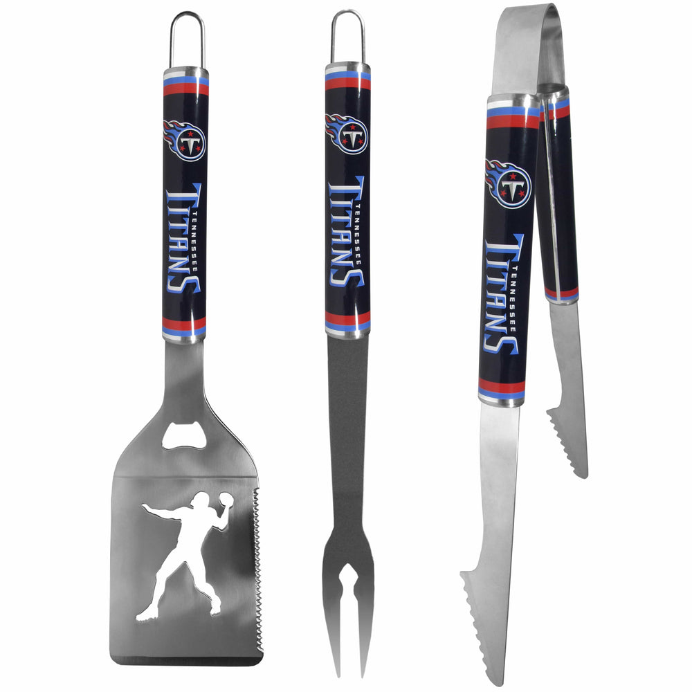 Tennessee Titans 3 pc Steel BBQ Tool Set - Tennessee Titans