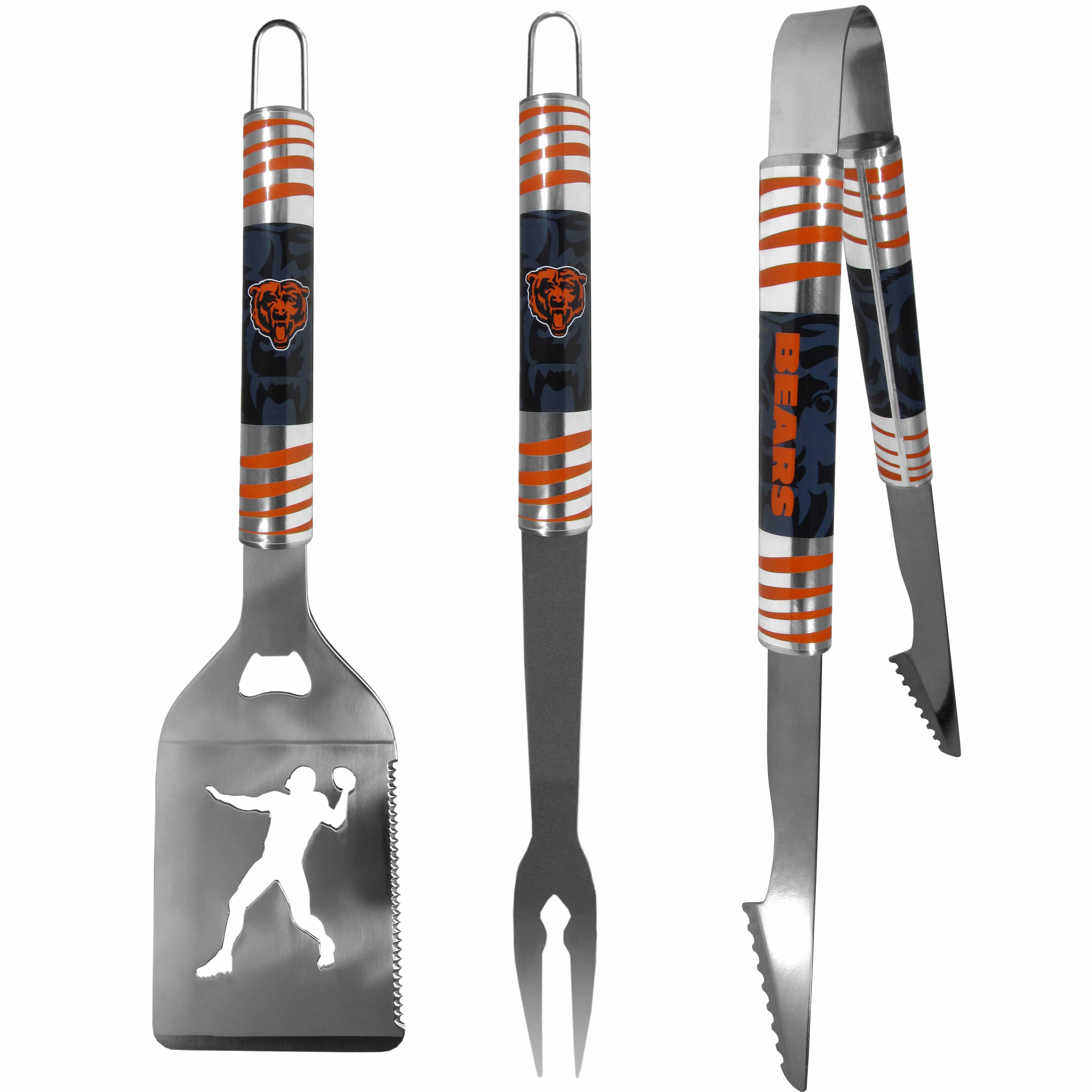 Chicago Bears 3 pc Tailgater BBQ Tools - Chicago Bears