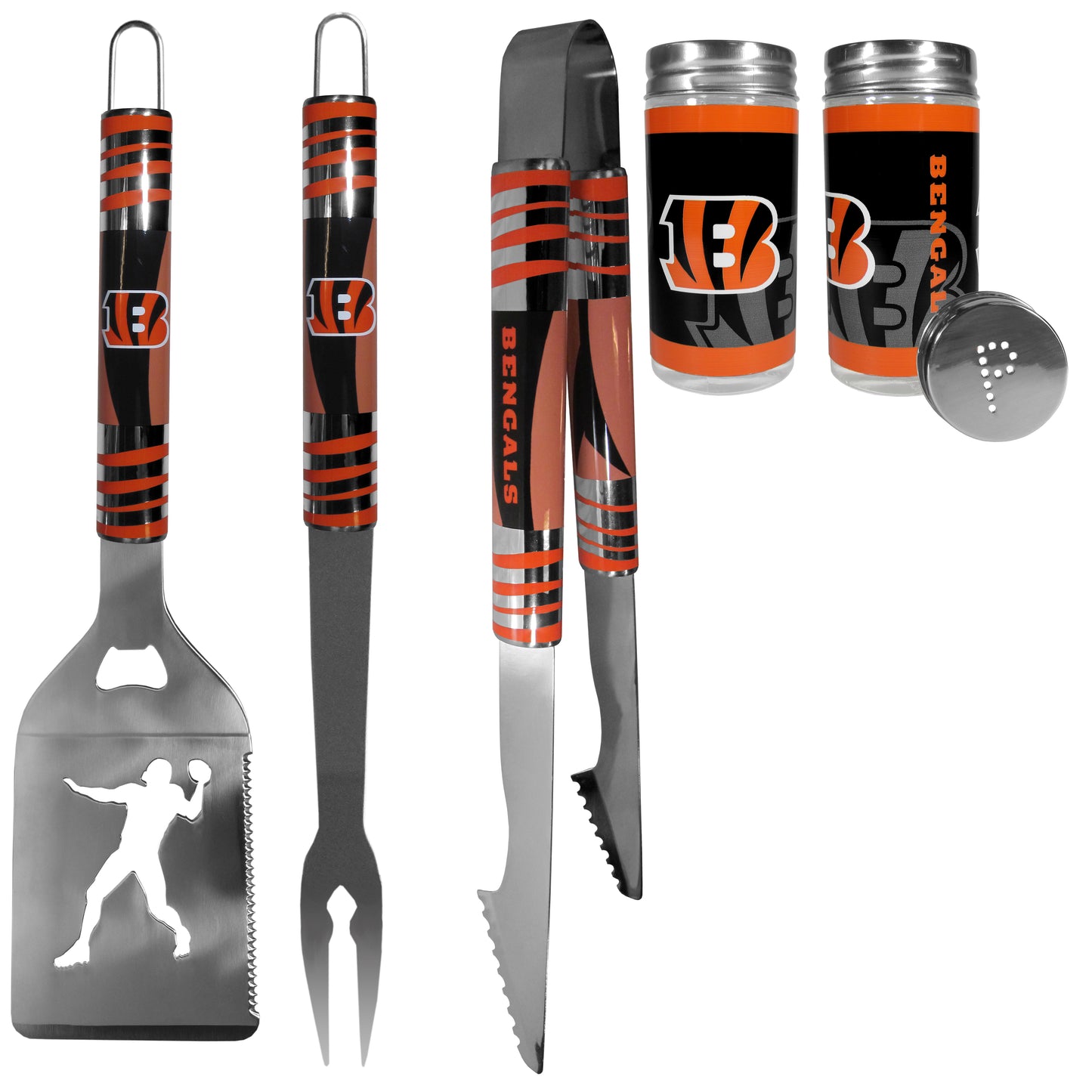 Cincinnati Bengals 3pc Tailgate BBQ Tools w/Shakers