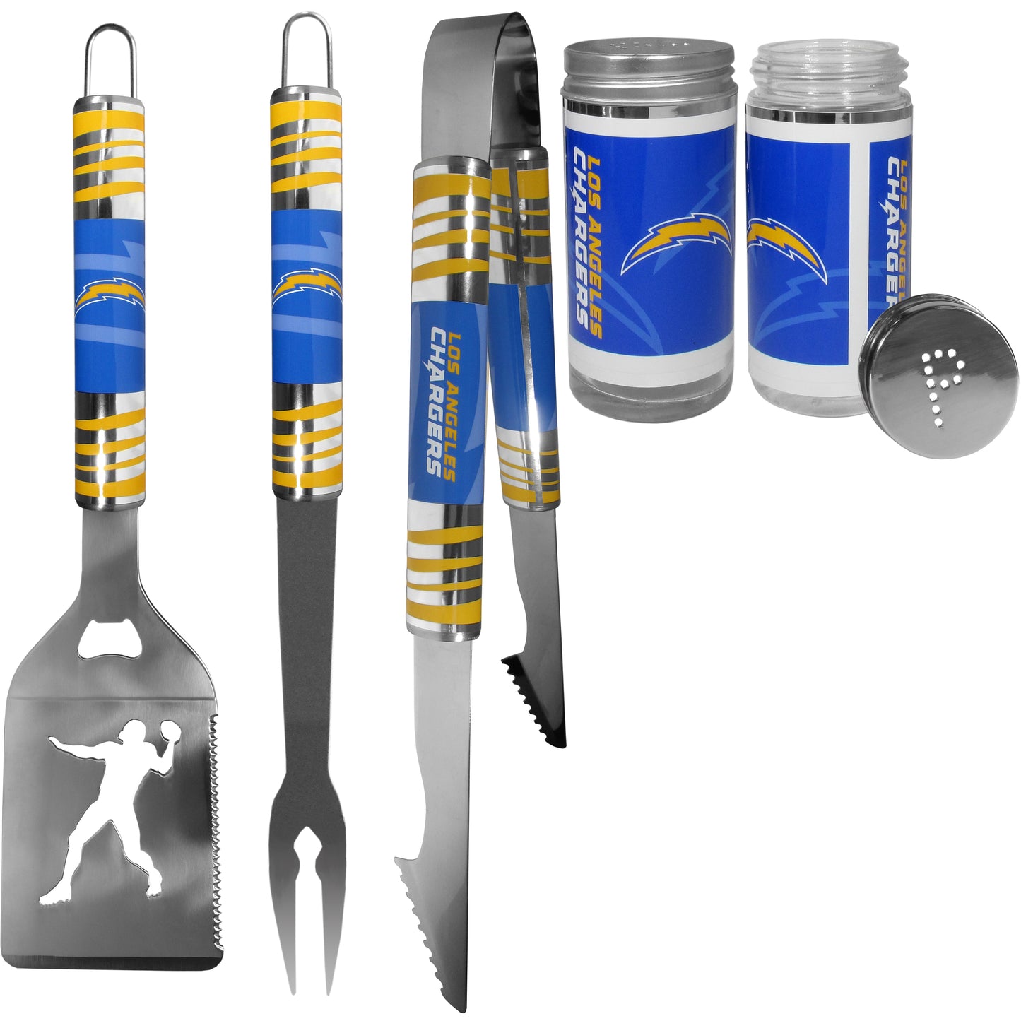 Los Angeles Chargers 3pc Tailgate BBQ Tools w/Shakers