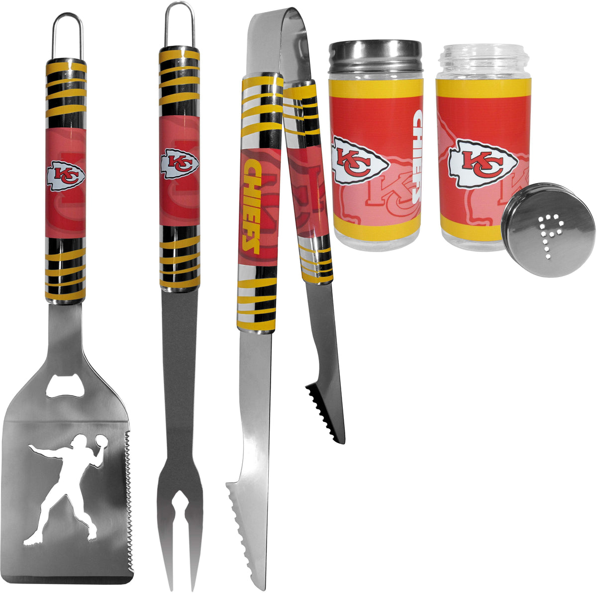Kansas City Chiefs 3pc Tailgate BBQ Tools w/Shakers - Siskiyou - Flyclothing LLC