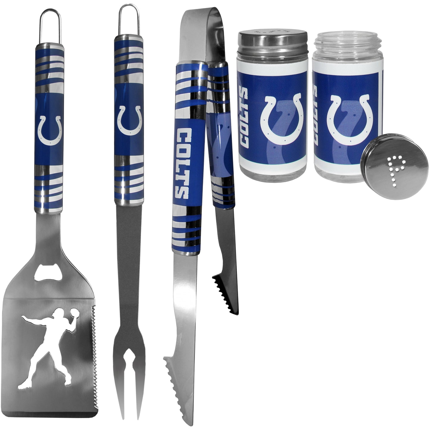 Indianapolis Colts 3pc Tailgate BBQ Tools w/Shakers