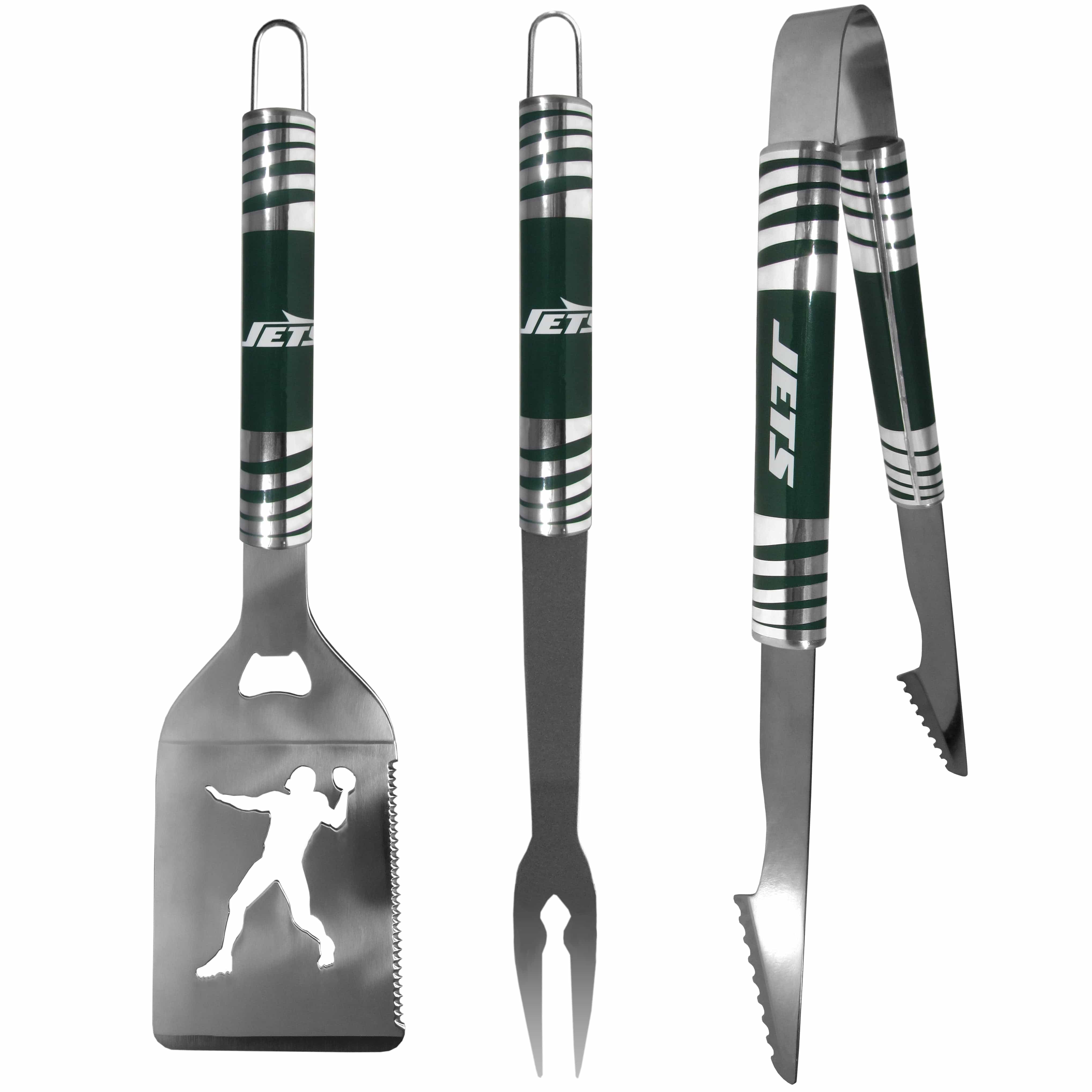 New York Jets 3 pc Tailgater BBQ Tools - New York Jets
