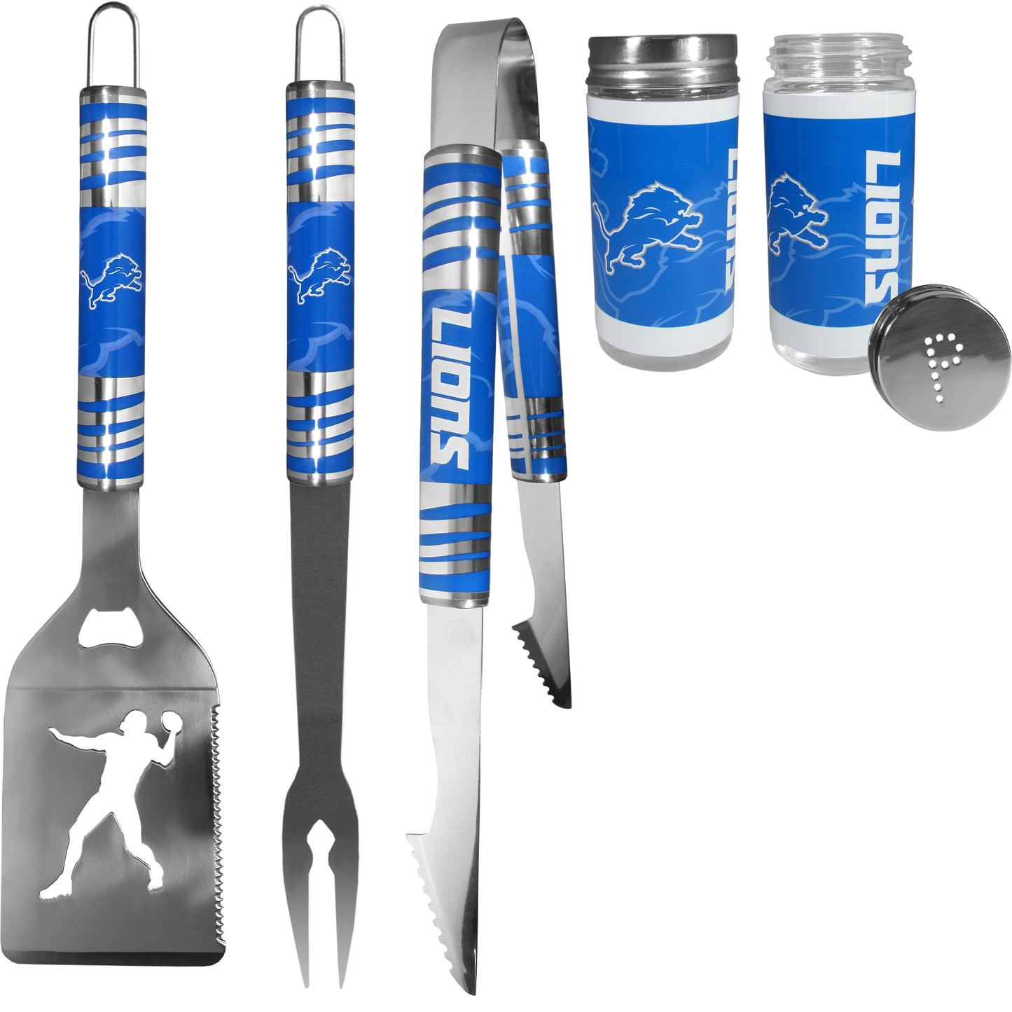 Detroit Lions 3pc Tailgate BBQ Tools w/Shakers