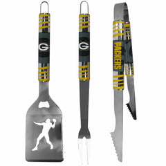Herramientas para barbacoa de 3 piezas de los Green Bay Packers para el tailgater