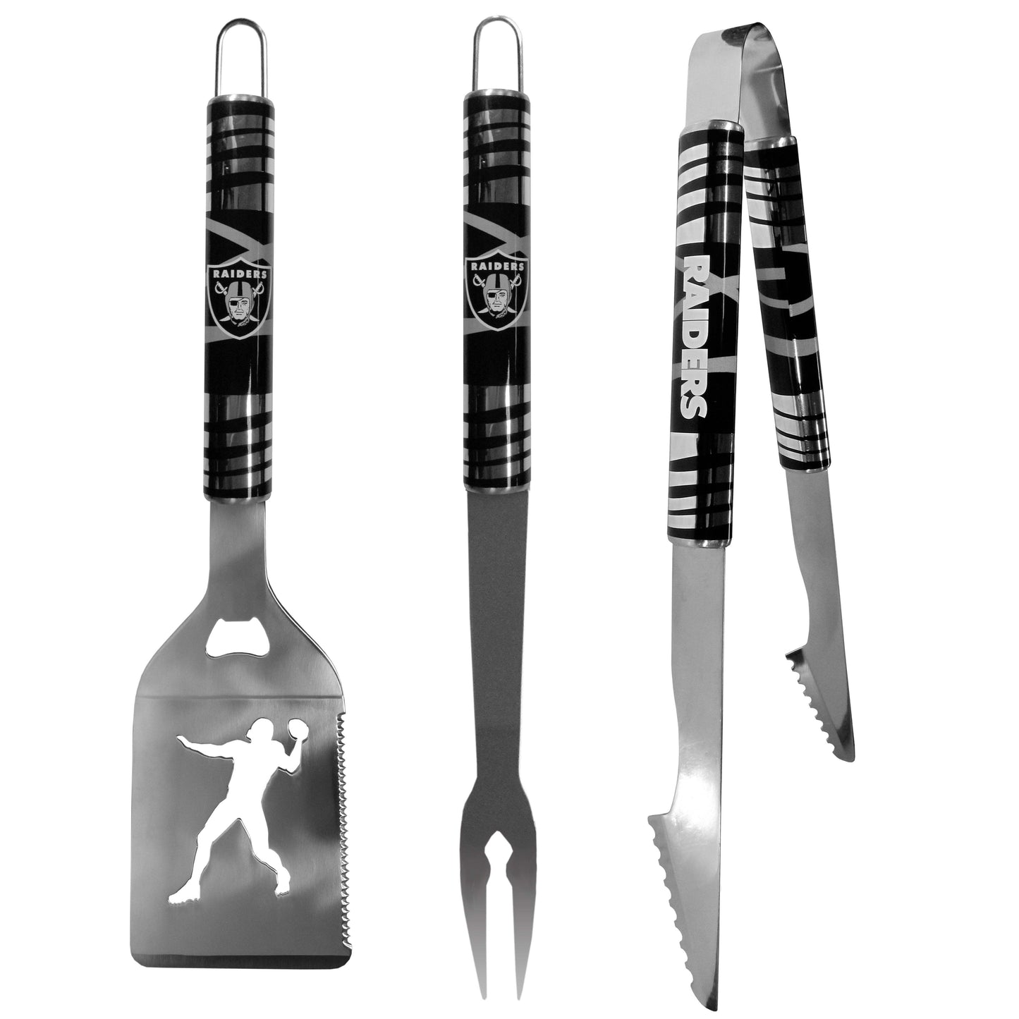 Las Vegas Raiders 3 pc Tailgater BBQ Tools - Las Vegas Raiders - Flyclothing LLC