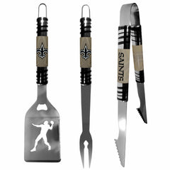 New Orleans Saints 3 pc Tailgater BBQ Tools - New Orleans Saints
