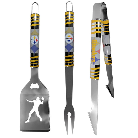 Pittsburgh Steelers 3 pc Tailgater BBQ Tools - Pittsburgh Steelers
