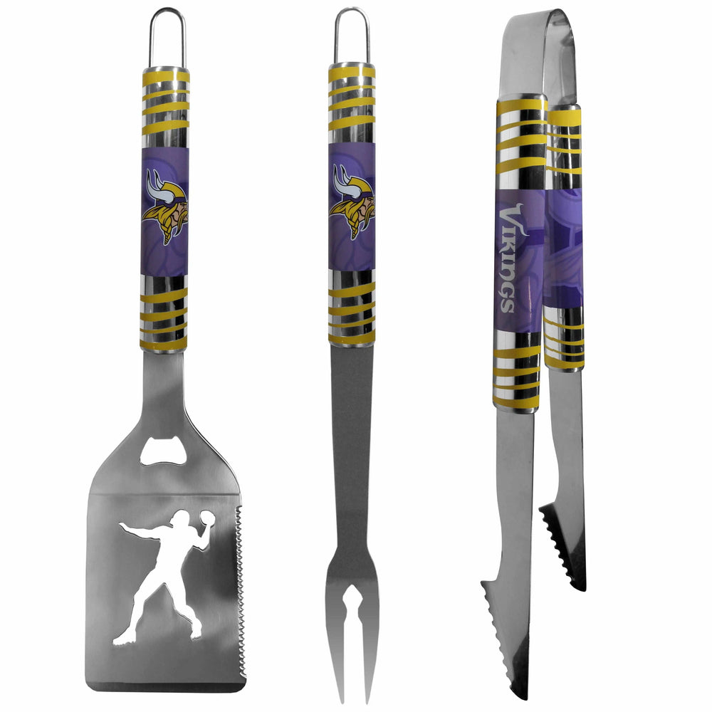 Minnesota Vikings 3 pc Tailgater BBQ Tools - Minnesota Vikings - Flyclothing LLC