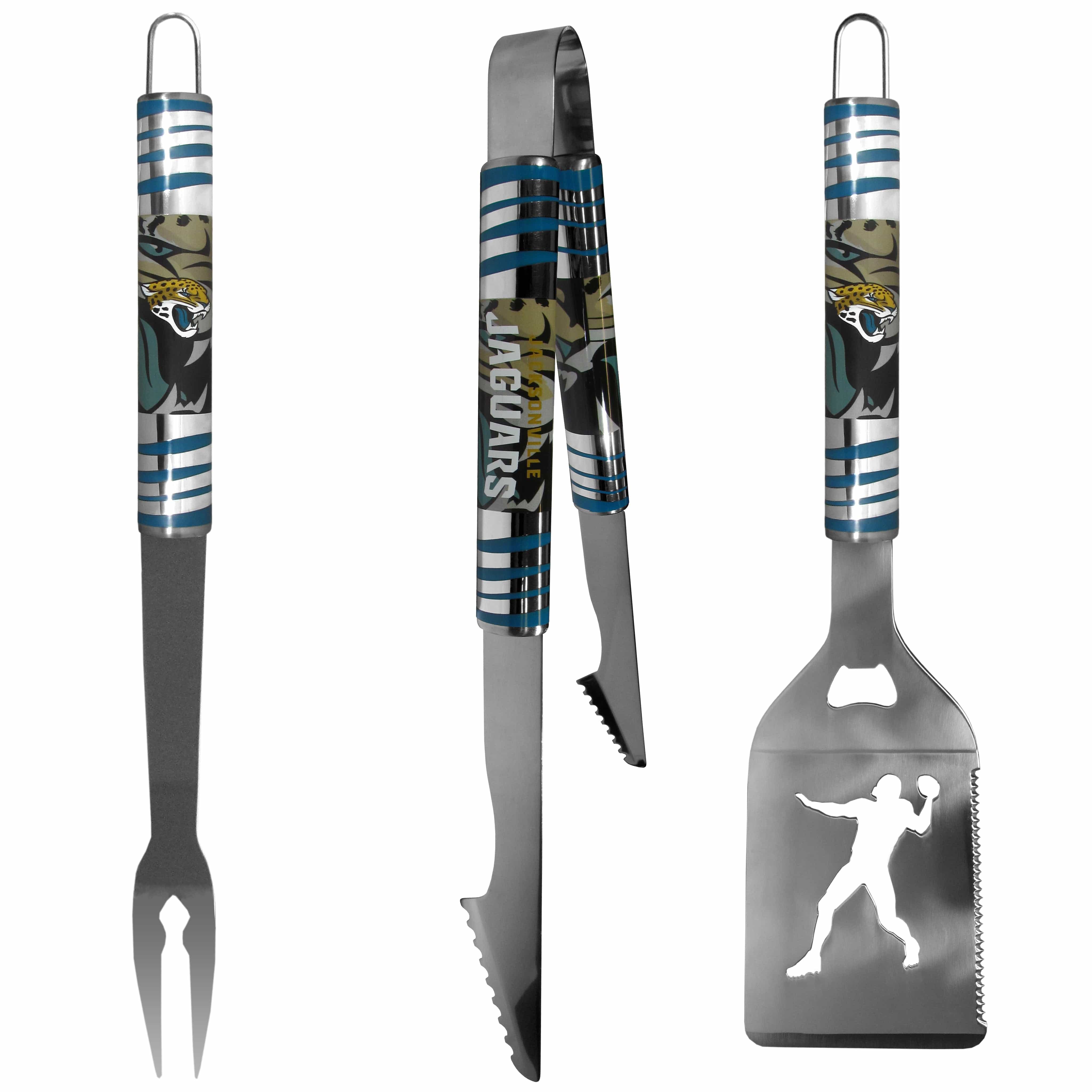 Jacksonville Jaguars 3 pc Tailgater BBQ Tools - Jacksonville Jaguars