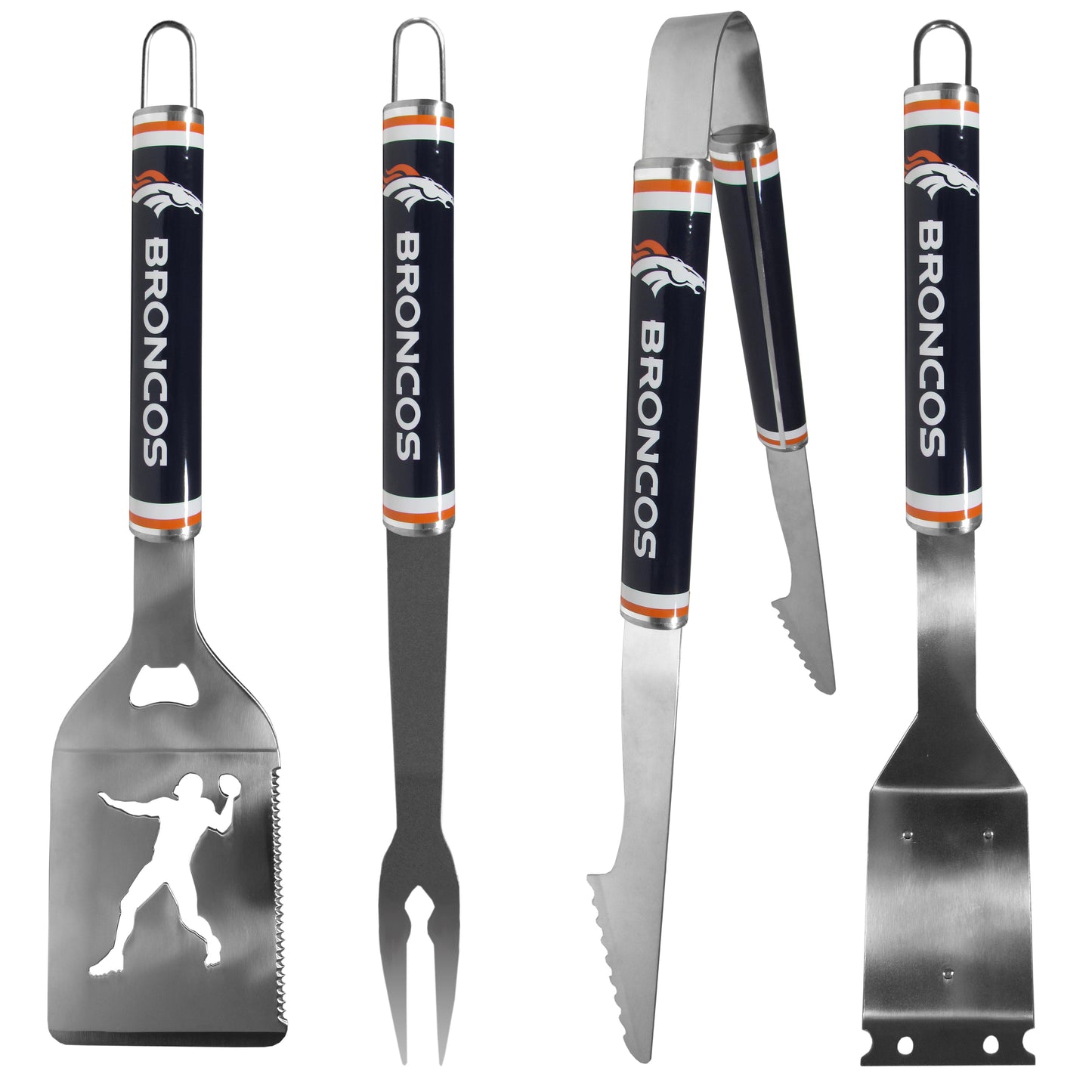Denver Broncos 4 pc Logo Grill Tool Set